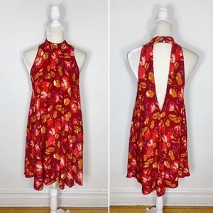 FREE PEOPLE red sleeveless open back A line dress